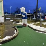 Taking a turn at the Mini Golf Course hosted by Nemadji Golf Course/Kemper Sports . Special thank you to Captn' J's Mini Golf for letting their course be used for the Ice Festivall.